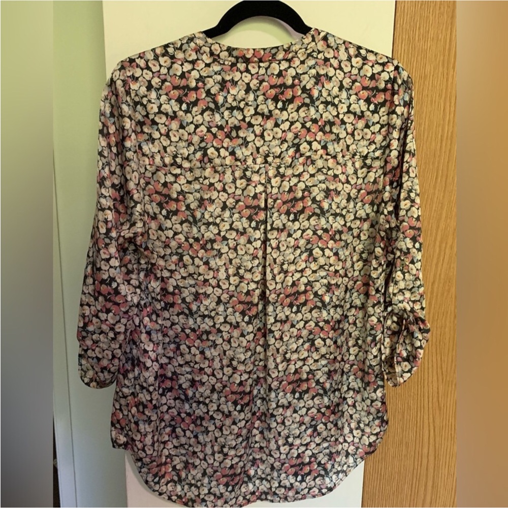 π 2/12$ Pink and Cream Floral Blouse - M - Daniel Rainn - Picture 3 of 11